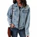 „Übergroße Jeansjacke für Damen – Lässige Distressed-Jacke im Relaxed Fit, Vintage-Jeansmantel in verwaschenem Blau für Herbst & Winter“_voghion.com