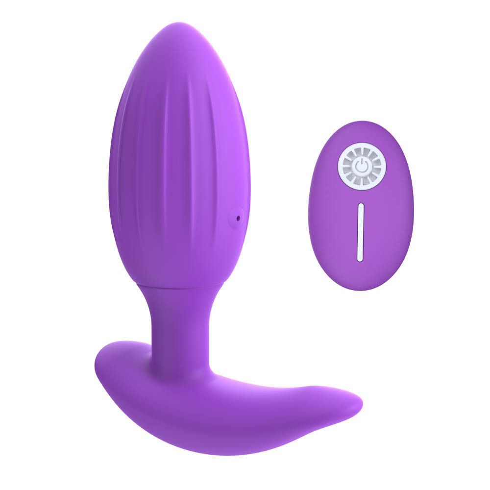 Vibratore anale con telecomando, con spina anale, massaggiatore per la prostata, viola e nero._voghion.com
