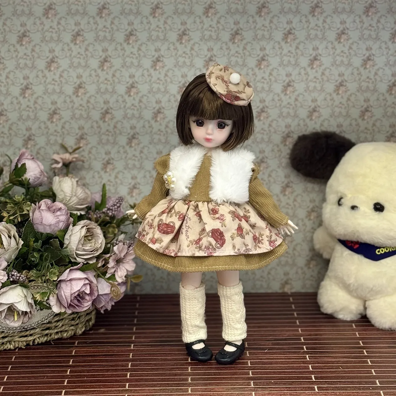 6 punktów BJD Doll Dress Up Clothes Set 30cm Spódnica dla lalki Lolita Dress Uniform Maid Dress_voghion.com