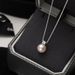 S Silver Aurora Pink Pearl Necklace Pendant With High Quality And Versatile Women's Clavicle Chain Hair_voghion.com