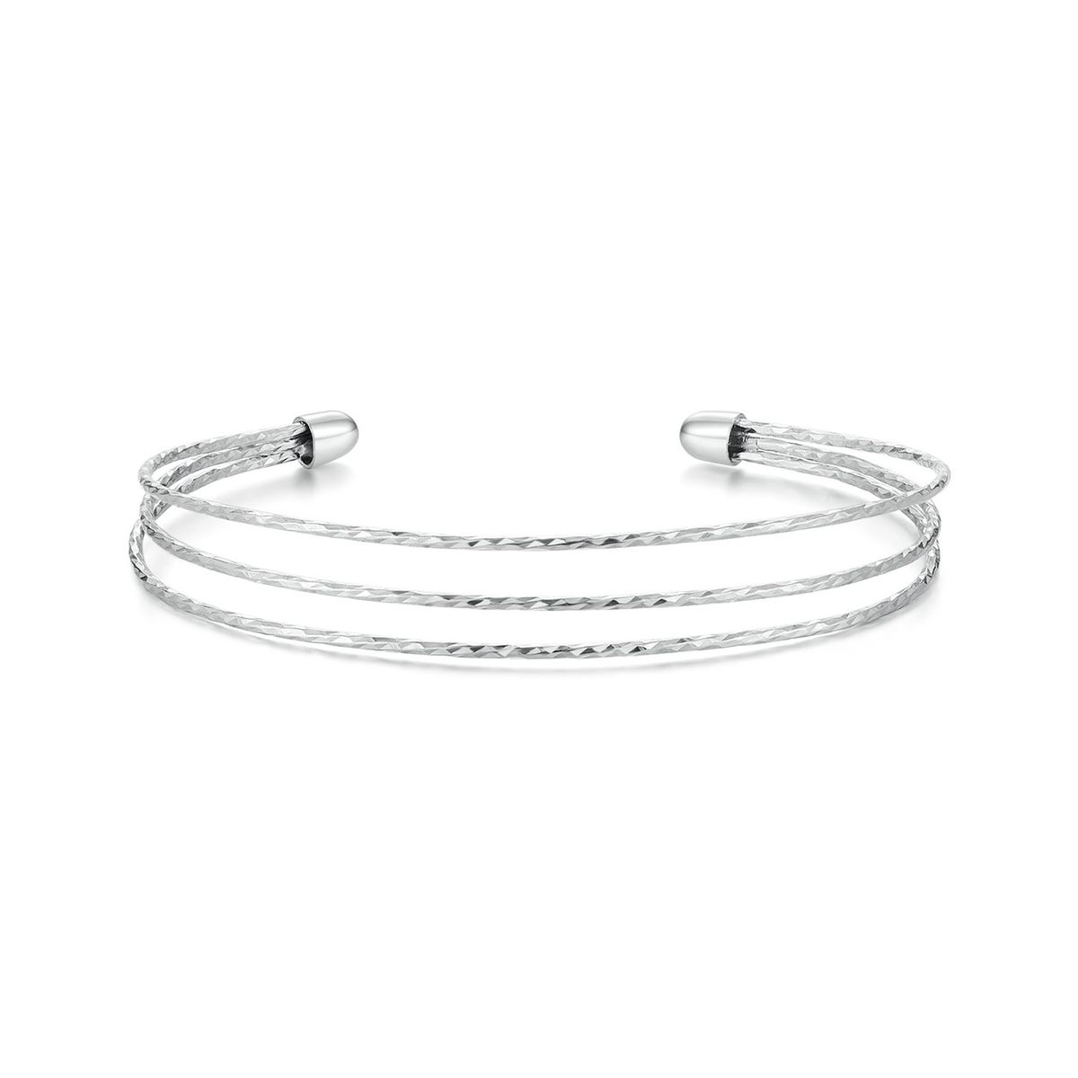 Minimalist Multi-layer Bangle , 925 Sterling Silver Bracelet For Women_voghion.com