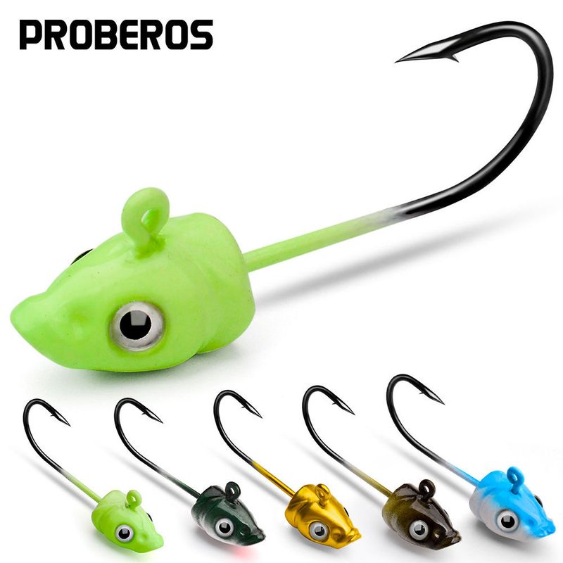Fish Lead Head Anti-Hooking Lure 3.5g 5g 7g Soft Bait Jig Hook_voghion.com
