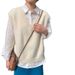 Gilet tricoté rétro ample à couches pour femme, nouvelle collection automne, pull coréen_voghion.com