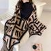 Autumn and winter large circular letter warm long shawl scarf, Korean printed temperament versatile scarf_voghion.com