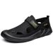 Large Size New Sandals Breathable Perforated With Sole And Soft Surface, One Foot Stepping Hollow Out Casual For Men,_voghion.com