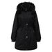 Women's quilted coat fleece coat long plus size hooded padded jacket winter warm and fleece padded jacket_voghion.com