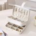 Caja de almacenamiento de gran capacidad, espejo, aretes de múltiples capas, joyas de anillo, collar, caja de joyería de lápiz labial_voghion.com