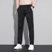 Herren Freizeithose aus Eisseide für den Sommer, schmal, locker, gerader Anzug, Frühling/Sommer, bügelfrei, knitterfrei, Business_voghion.com