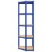 5-Layer Corner Shelf Blue Steel&Engineered Wood_voghion.com