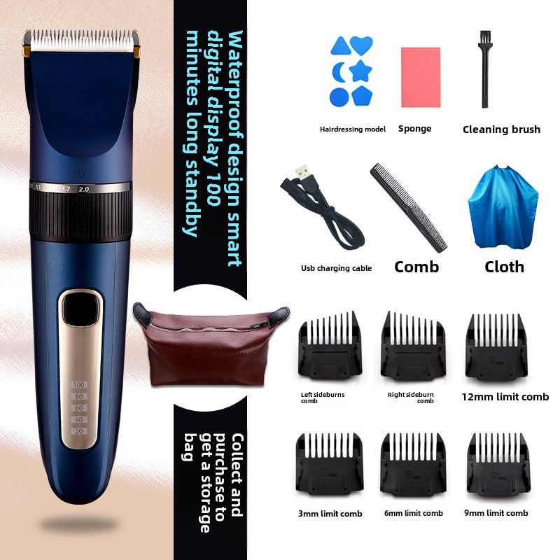 Tagliacapelli, sfumatore, tagliacapelli elettrico a spinta, rasatura dei capelli, testina elettrica a spinta, rasoio, utensili per la casa, tagliarsi i capelli da soli, tagliacapelli._voghion.com