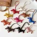 Multi color classic leather small dog keychain cute sausage bag charm mobile phone pendant tripod keyring accessories_voghion.com