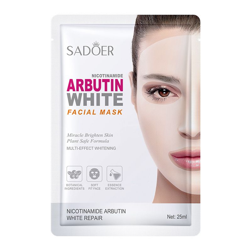SADOER Niacinamid-Arbutin-Feuchtigkeitsmaske, 25 g * 1 Stück, spendet Feuchtigkeit und repariert stumpfe Poren_voghion.com