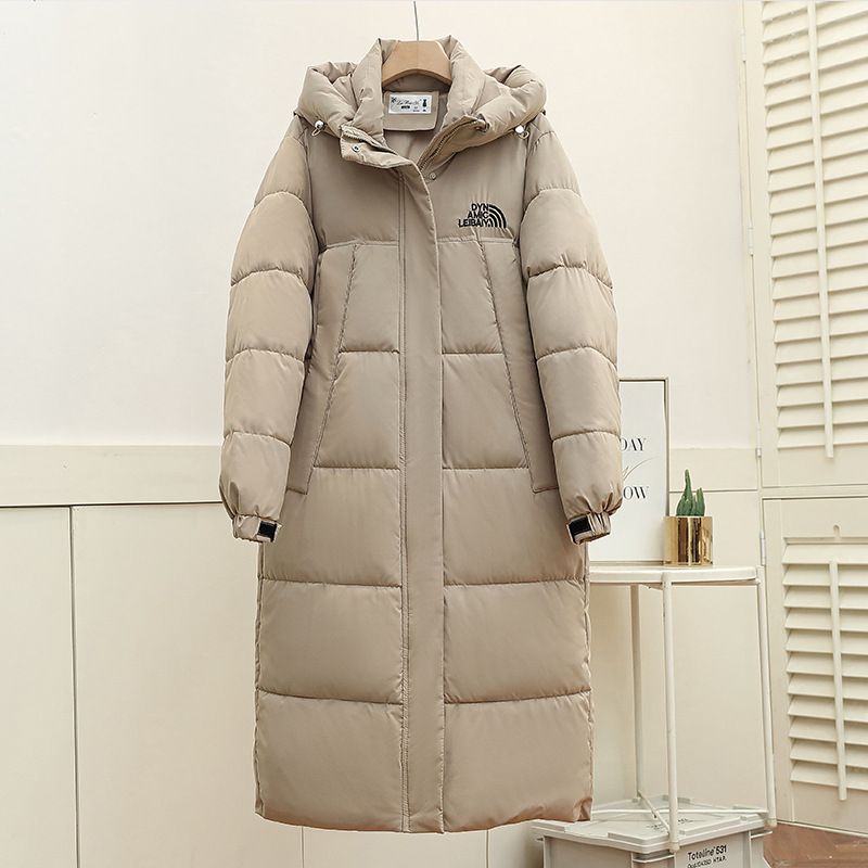 Długa kurtka puchowa unisex z kapturem – ciepły zimowy płaszcz dla mężczyzn i kobiet, lekkie wypełnienie z poliestru, luźny krój, wzór 3D_voghion.com