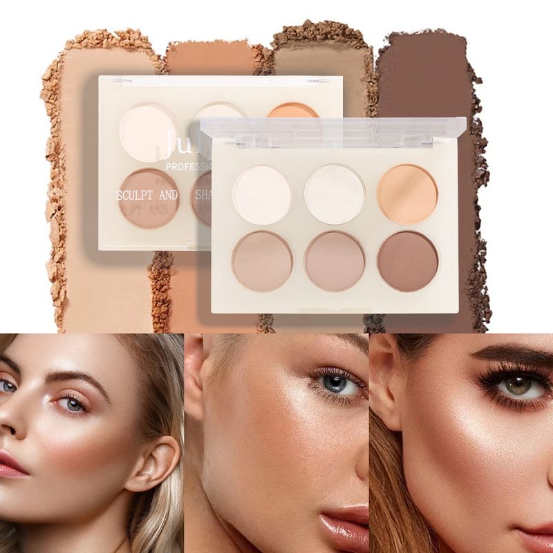Maquiagem, ilumina naturalmente o rosto, reparo tridimensional de seis cores, durável à prova d'água, à prova de suor, pó fosco_voghion.com