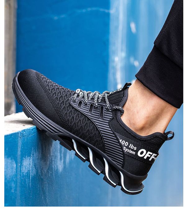 Scarpe con puntale in acciaio da uomo Le scarpe per l'assicurazione del lavoro sono traspiranti leggere e deodoranti fracassano e puntali in acciaio anti-piercing_voghion.com