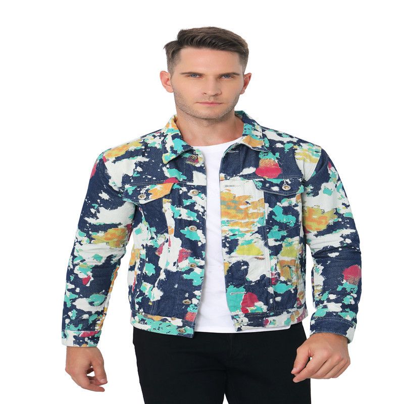 Jachetă pentru copii, mărimi mari, lejeră, cu imprimeu multicolor, la modă, cu un singur rând de nasturi, cu cusături laterale, stil patru anotimpuri, cu buline, mânecă lungă_voghion.com