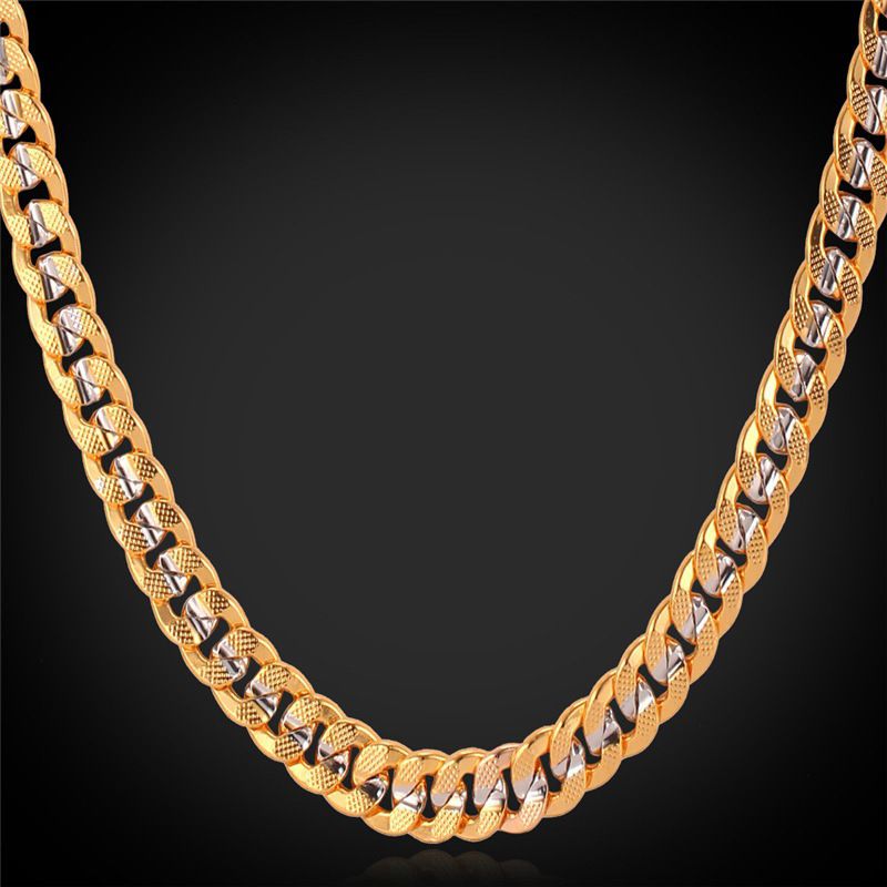 Collana con pendente in rame a catena spessa geometrica da uomo, accessorio cubano di grande successo_voghion.com
