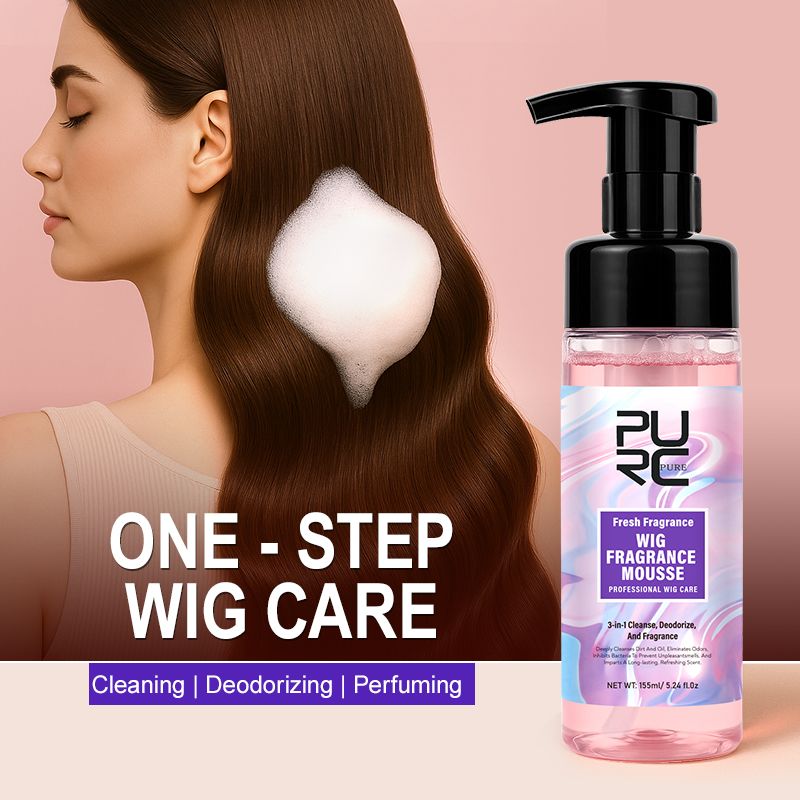 PURC Wig Fragrance Mousse Siero Lisciante per Capelli Lucidi Controllo dell'Olio Pulizia Profonda Prodotti Professionali per la Cura dei Capelli per Parrucche 155 ml_voghion.com