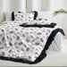 Home Textile Chemical Fiber Floral Black Ruffled Quilt Cover Three Piece Set_voghion.com