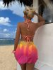 striped gradient love mesh skirt three-piece swimsuit swimsuit bikini bikini_voghion.com