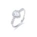 Anello S925 Donna Goccia d'acqua Moda Zircone Quadrato Diamante Moda Temperamento Anello Aperto Diamante Intarsiato Semplice Anello in Argento Sterling_voghion.com