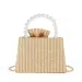 Borsa a mano in paglia intrecciata da donna, versatile, fatta a mano, con fiocco, modello primavera estate e design di perle_voghion.com
