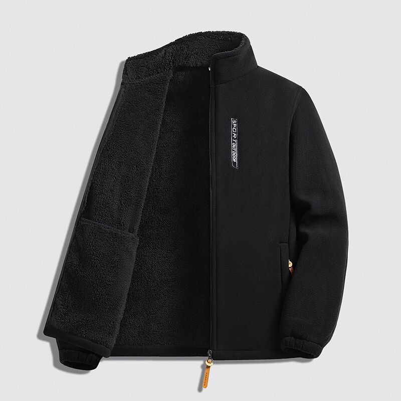 Giacca in pile da uomo, cardigan autunnale, maglione in pile, giacca termica ispessita in pile di agnello_voghion.com