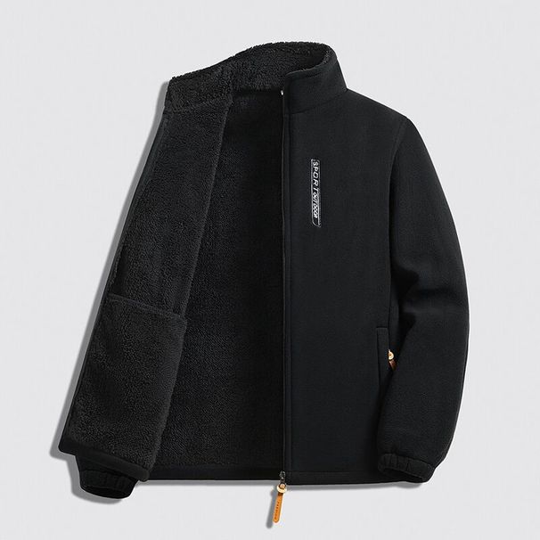 Giacca in pile da uomo, cardigan autunnale, maglione in pile, giacca termica ispessita in pile di agnello_voghion.com