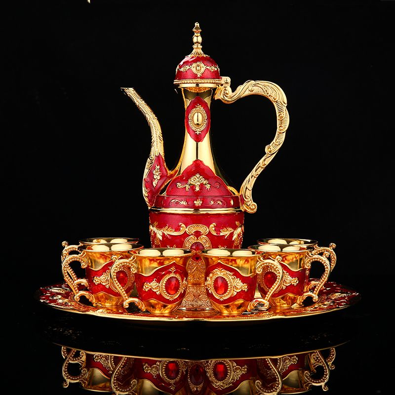 Europese stijl Huishoudelijke Baijiu Luxe pot Creatieve legering roosterbeker Cadeauwijnset_voghion.com
