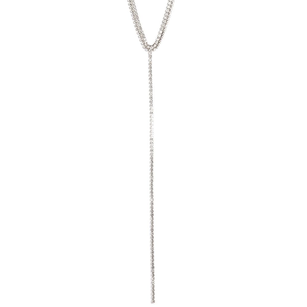 Hot selling rhinestone Y-shaped long tassel necklace for ladies, sparkling crystal collarbone chain, claw chain_voghion.com