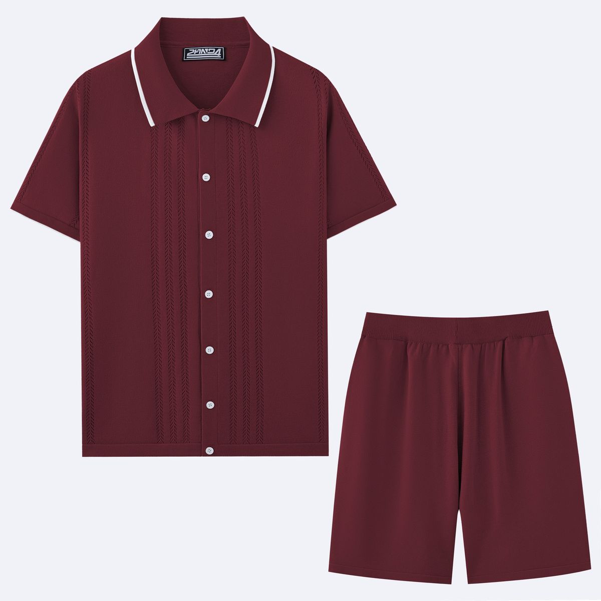 Ανδρικά ρούχα casual πουλόβερ κοστούμι δύο τεμαχίων Cool μεταξωτό πλεκτό μπλουζάκι πόλο_voghion.com