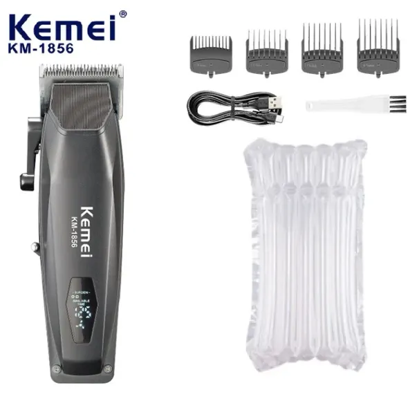Electric Rechargeable Best Professional Cordless Barber Hair Clipper Trimmer KM-1856_voghion.com