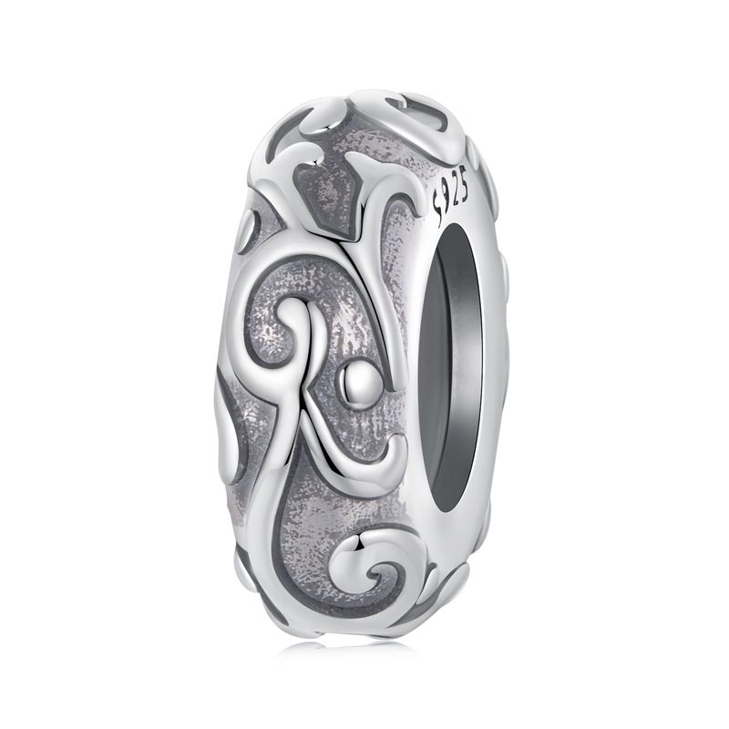 Patroon Siliconen Stopper Kralen Charm Sterling Zilveren Charm,SCC2997_voghion.com