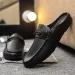 Leather Men Half Slippers Summer Breathable Mens Casual Shoes Slip-on Lazy Driving Shoes Comfortable Walking Loafers Moccasins_voghion.com