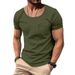 Unbeatable Quality Summer New T-shirt V-neck Patch Pocket Solid Color Plus Size Thin Short Sleeved Men's Clothing_voghion.com