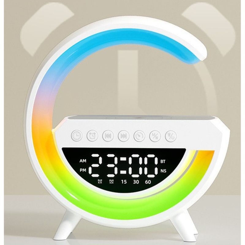 Big G2301 Bluetooth Speaker BT-3401 Atmosphere Light Charging Clock G63 Wireless Charger_voghion.com