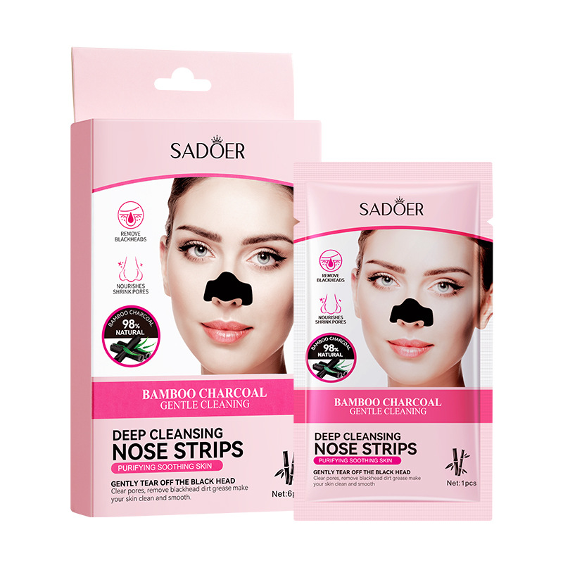 Full English SADOER Bamboo Charcoal Deep Cleansing Clean Nose Remover Blackhead Strips_voghion.com