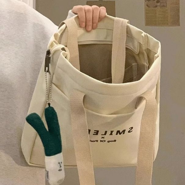 Ženska višenamjenska platnena torba za rame za učionicu, ležerna, za posao i putovanje na posao_voghion.com