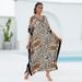 Women’s Printed Rayon Beach Cover-Up Dress – Flowy Boho Kimono Robe With UPF Protection (One Size, Lightweight & Breathable)_voghion.com