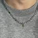 Design Emerald Zircon Splicing Light Luxury Niche Trendy Cool Men's Necklace High-end Cuban Chain Women's Clavicle_voghion.com