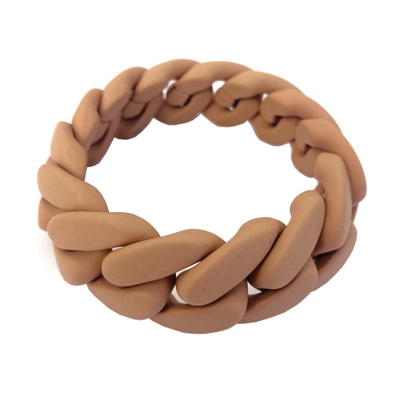 Bracciale a catena fitta in acrilico a iniezione tinta unita, stile street minimalista, patchwork cubano_voghion.com