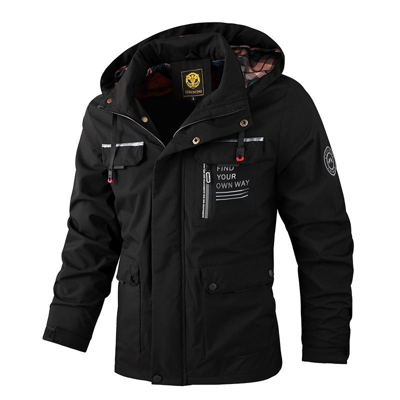 Men's Clothing Fleece-Lined Parka Jacket For Winter & Autumn - Warm Windproof Hooded Coat With Zipper Closure (Multiple Colors & Sizes Available)_voghion.com
