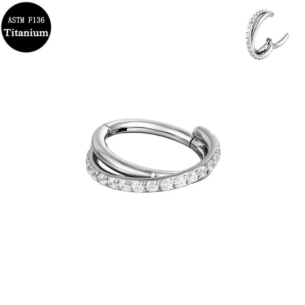 G23 Titanium 1.2*8/10mm Double Cross Nose Ring Piercing Jewelry Piercing Jewelry_voghion.com