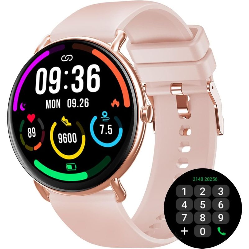 AMOLED Smart Watch Answer Make Call For Women With Without Phone Mode 1.43 Round Fitness Watch Body Temperature Thermometer Hea_voghion.com