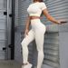 Women's Yoga Wear Tight-fitting Short-sleeved Butt-lifting Trousers Sports Suit Fitness Wear Yoga Wear Suit For Women_voghion.com