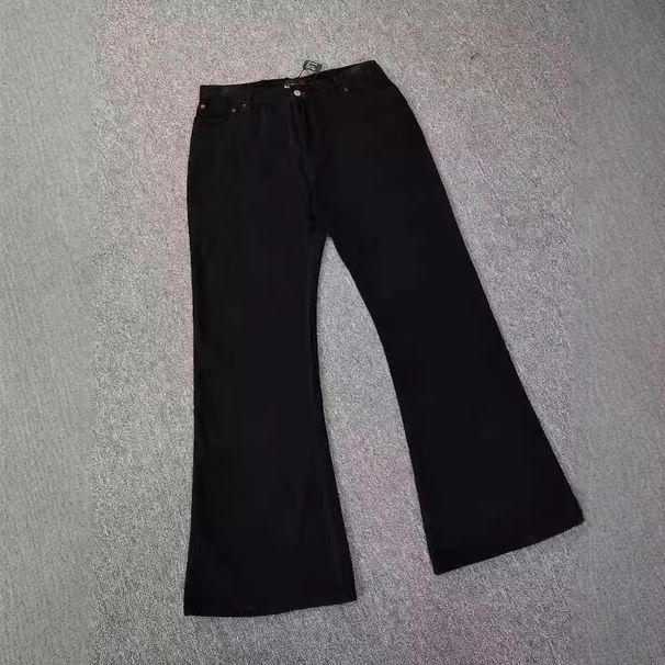 Men's Clothing Cleanfit High Street American Vibe Slim Paris Scimitar Bootcut Straight Flared Black Jeans Men_voghion.com