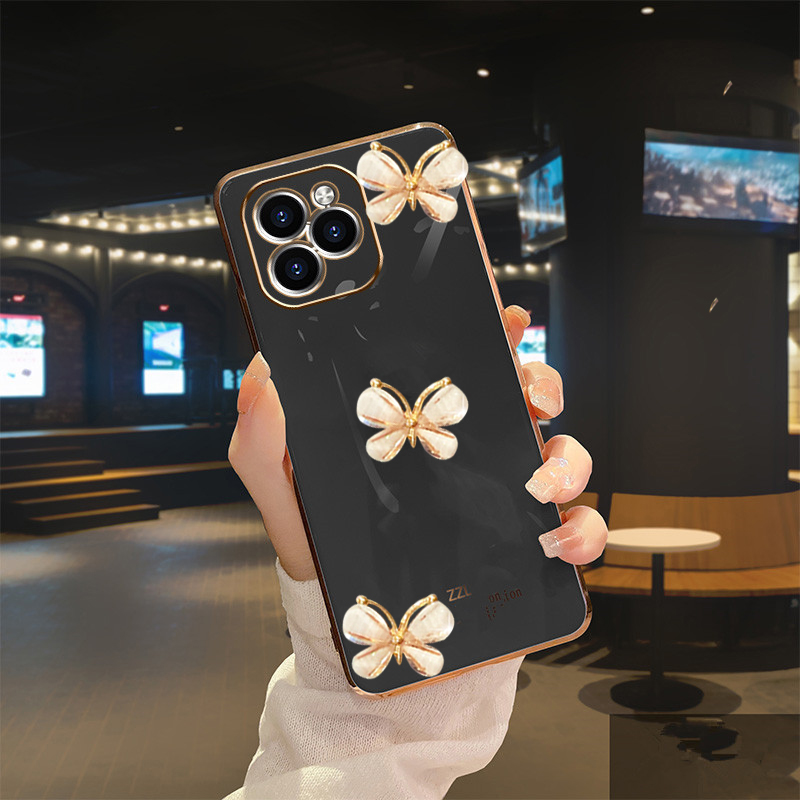 3D Butterfly Smooth Soft Silicone Phone Case On For Xiaomi MIi 11 Lite Mi11 Lite 11t Note10 10lite Mi10 9 9t Plating Bac_voghion.com