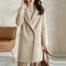Doppelseitiger Wollmantel für Damen – Slim Fit Trenchcoat mit Gürtel, eleganter Pea Coat für Herbst und Winter, Büro & Freizeit_voghion.com