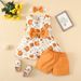 Babies' clothes Summer Girls Sleeveless Top Skirt Shorts Set Baby Printed Vest Bowknot Dress Cropped Pants_voghion.com
