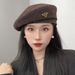 Autumn Winter New Versatile Beret Hat For Women, Face-Shaping, Small Face Effect, Korean Style, Simple Suede Design,_voghion.com